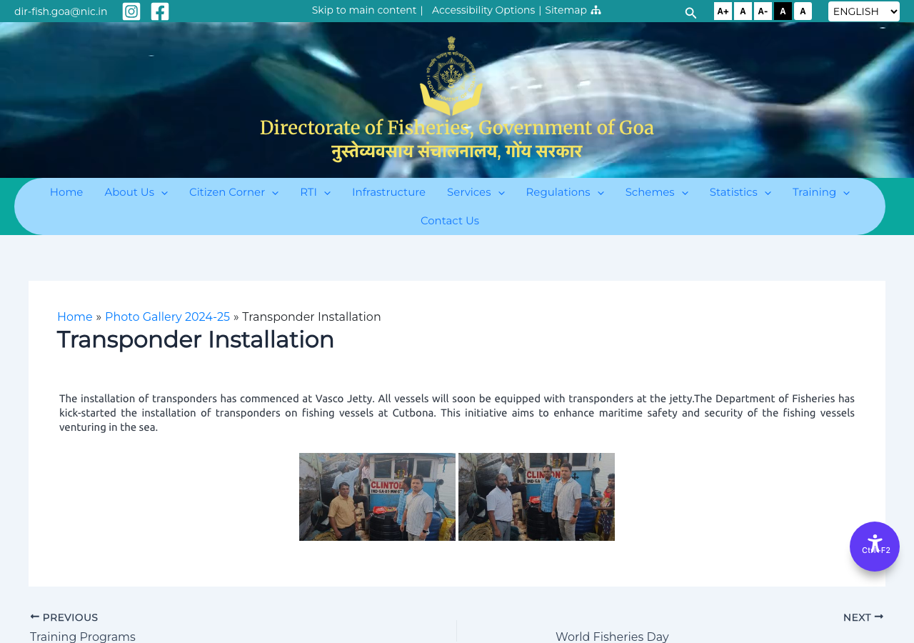 Goa Directorate of Fisheries page on transponder installation at Vasco and Cutbona jetties
