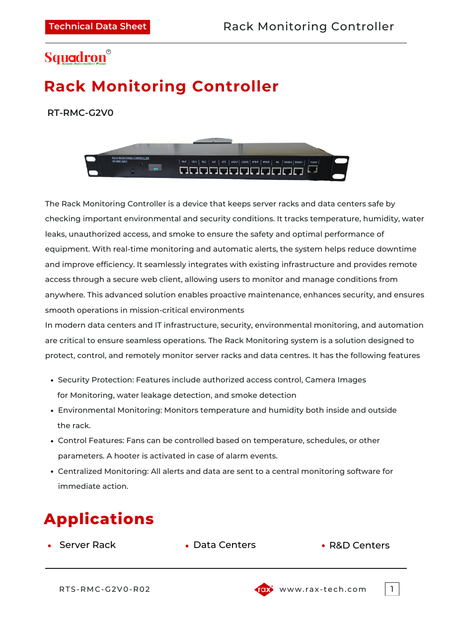 Page one of the RT-RMC-G2V0 datasheet