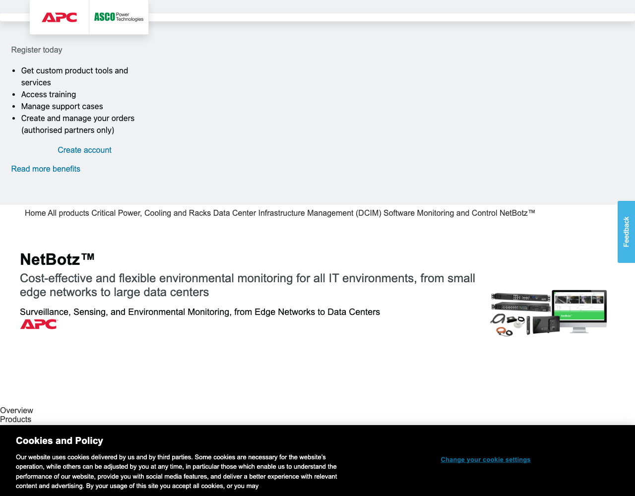 Schneider Electric India's NetBotz range page